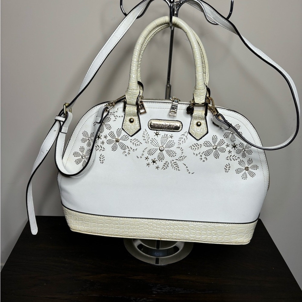Nicole Lee White Floral Handbag
